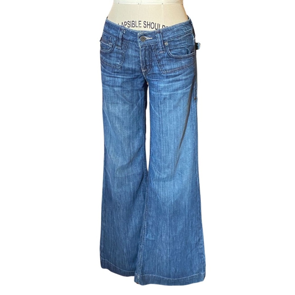 Taverniti Jeans Low Rise Wide Leg Flare SZ 27